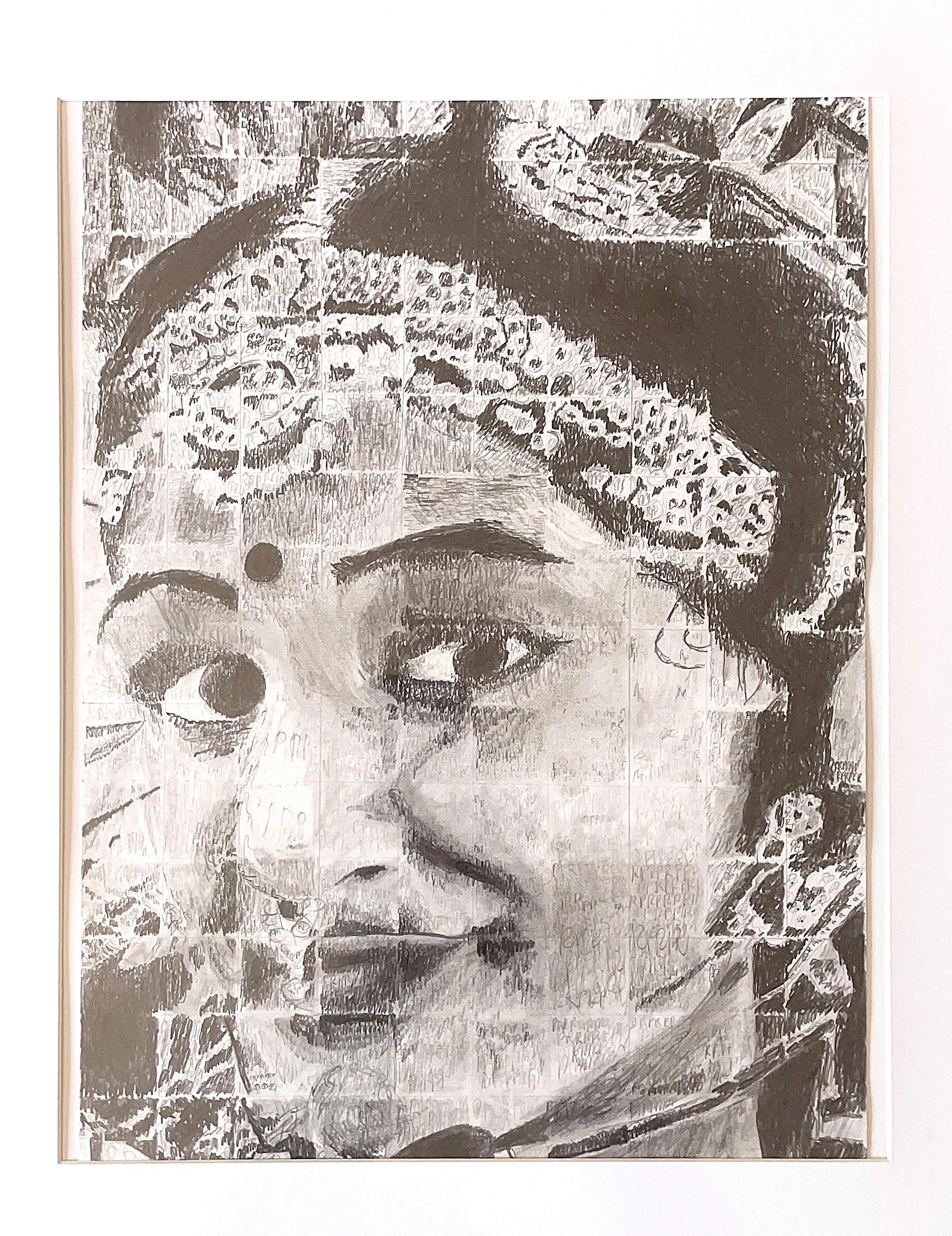 Graphite sketch of Indian woman.