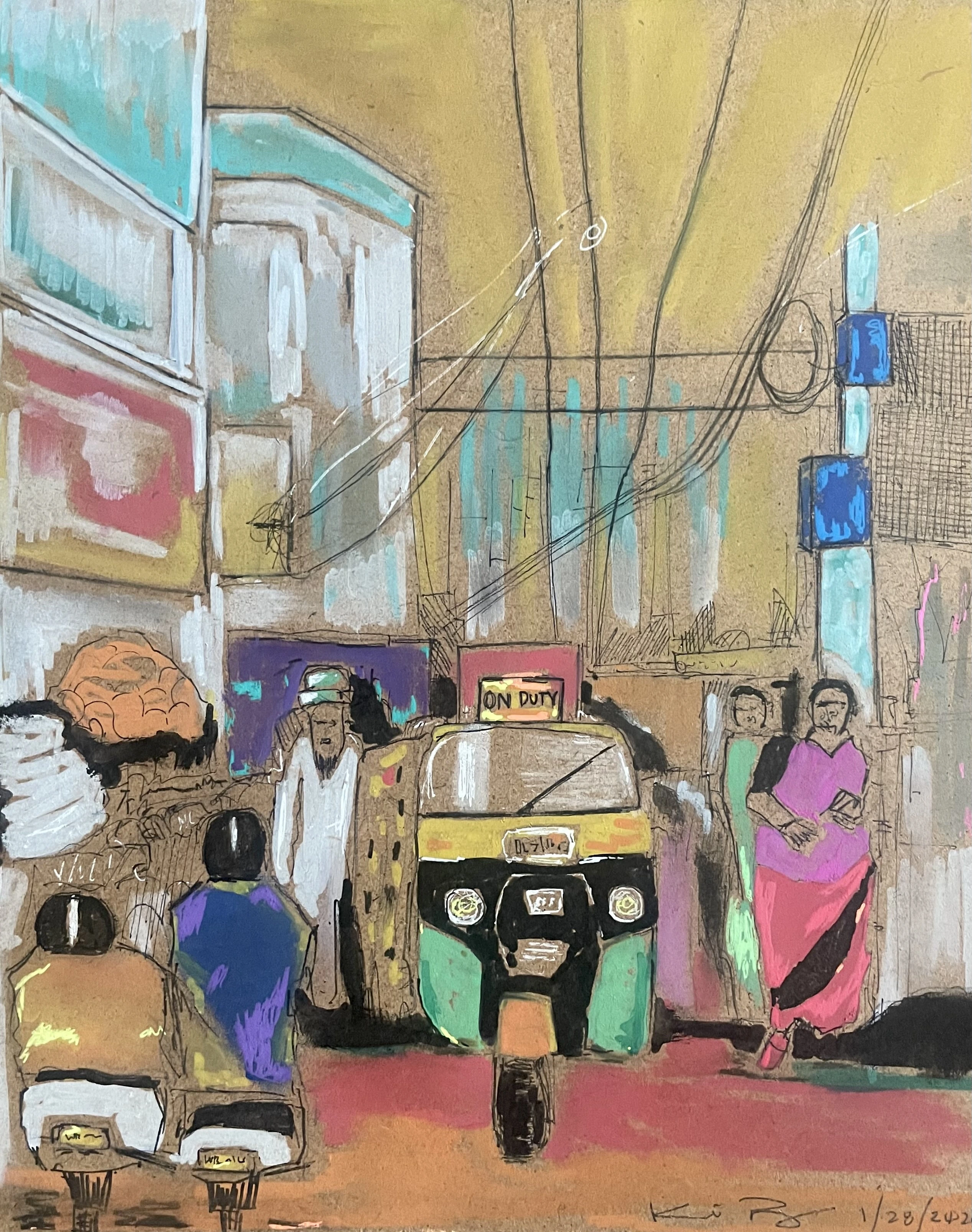 Indian street scene.