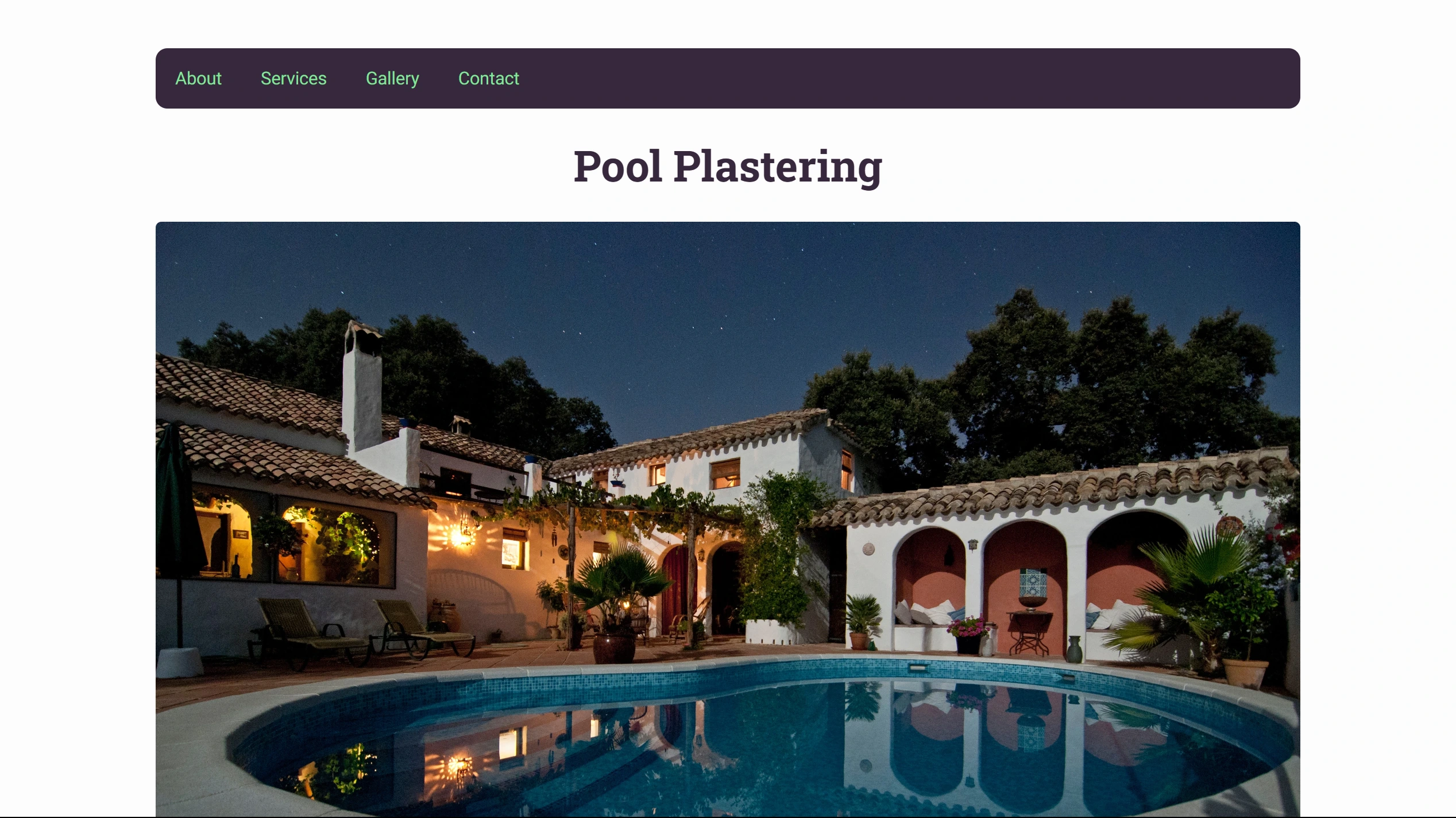  Clickable thumbnail Pool and Plaster company website.