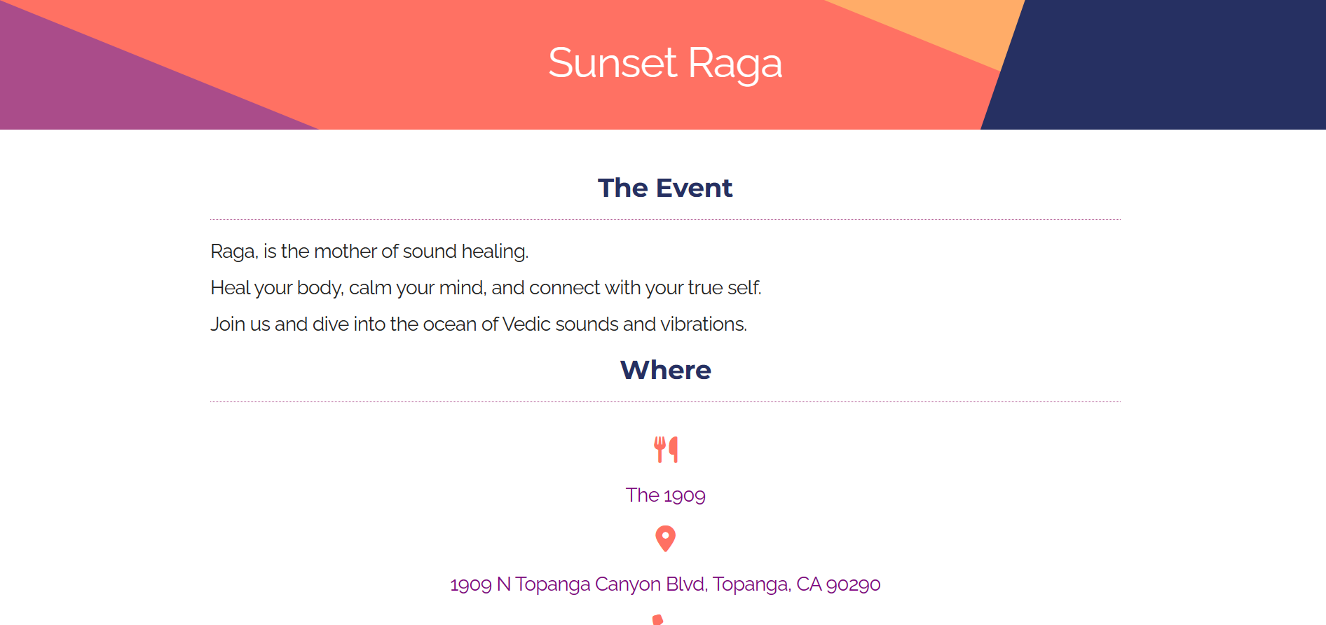 Clickable thumbnail Sunset Raga event flyer.